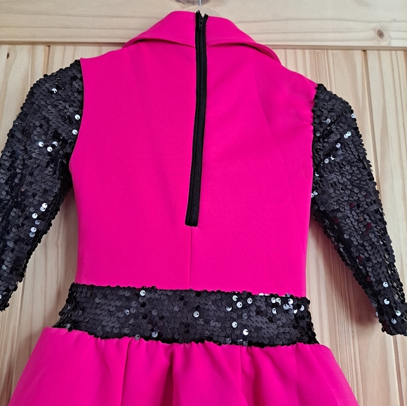Weissman Dance Pink/Black Girls Size M Child Zip Back party competition Tea Time - Picture 13 of 16